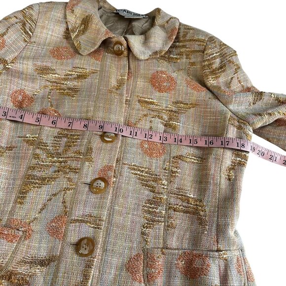 Carlisle Tapestry Blazer Jacket 90s Floral Cherry Print Lined Sz 8 Boho - Picture 9 of 10